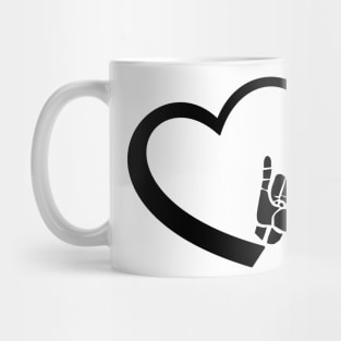 ASL Deaf Pride Interpreter Sign Language ILY Heart Love CODA T-Shirt Mug